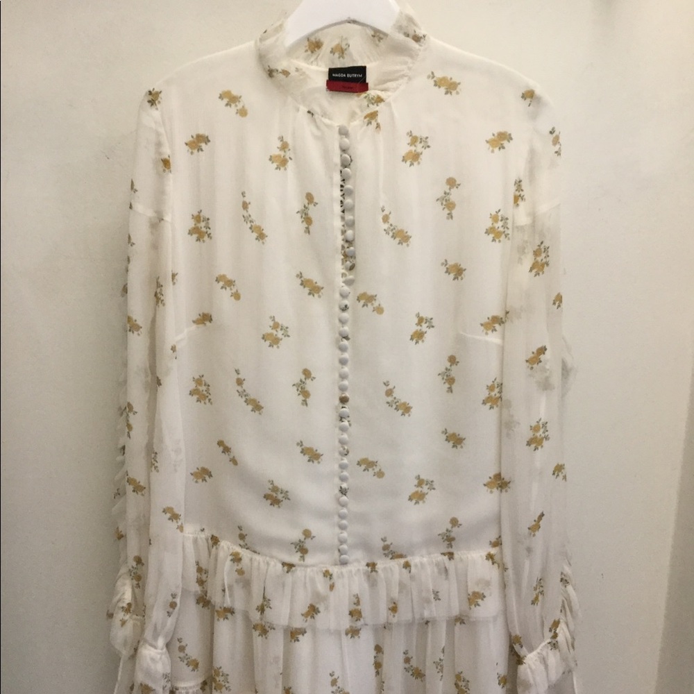 Magda butrym floral pleated dress